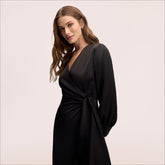 Fluid Wrap Midi Dress
