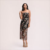 Strapless Floral Midi Dress