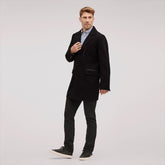 Single Breasted Wool Pu Trim Coat