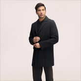 Single Breasted Wool Pu Trim Coat