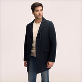 Single Breasted Wool Pu Trim Coat