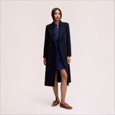 Double Breasted Twill Wool Coat