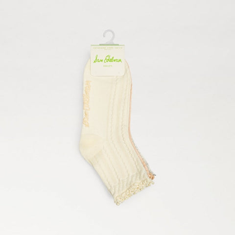 3 Pack Cotton Blend Pointelle Midanklet