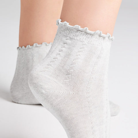 3 Pack Cotton Blend Pointelle Midanklet