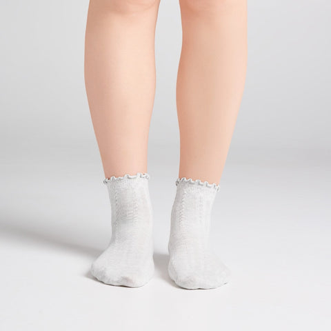 3 Pack Cotton Blend Pointelle Midanklet