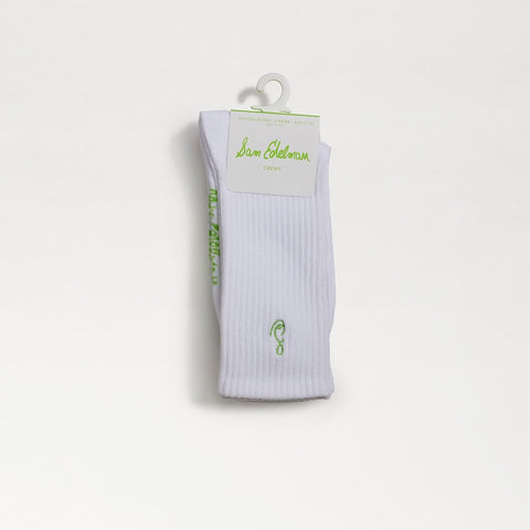 3 Pack Cotton Blend Logo Ribbed Crew Socks