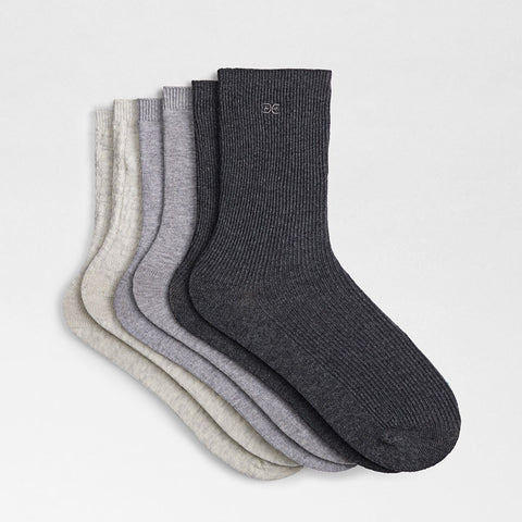 3 Pack Texture Cotton Crew