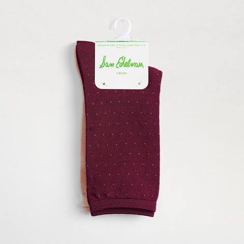 2 Pack Rayon Pin Dot Crew