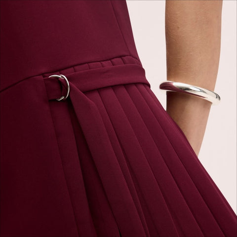 Side Pleated Mini Dress