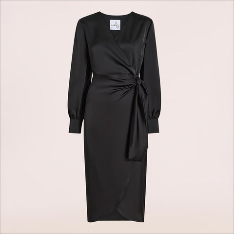 Fluid Wrap Midi Dress