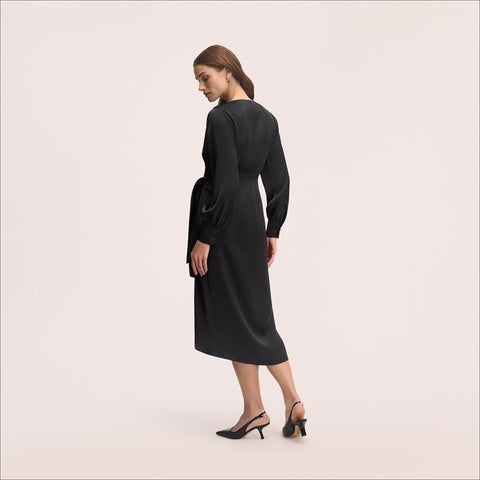 Fluid Wrap Midi Dress