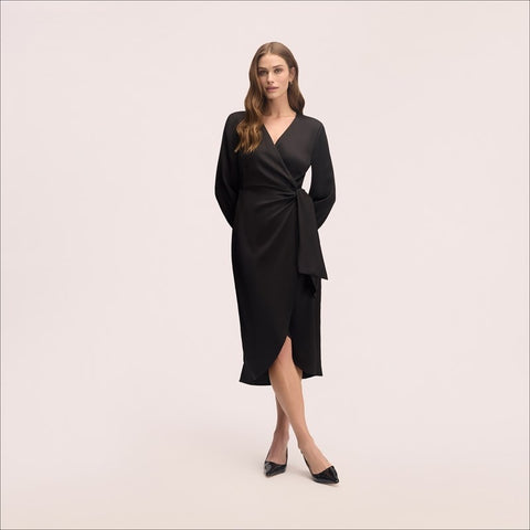 Fluid Wrap Midi Dress