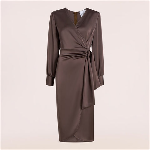 Fluid Wrap Midi Dress