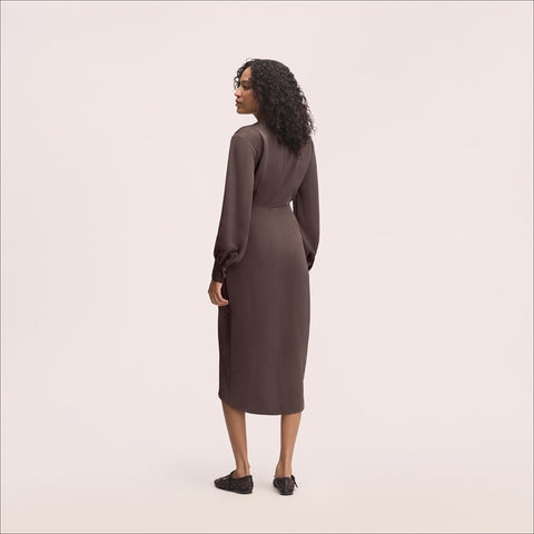 Fluid Wrap Midi Dress