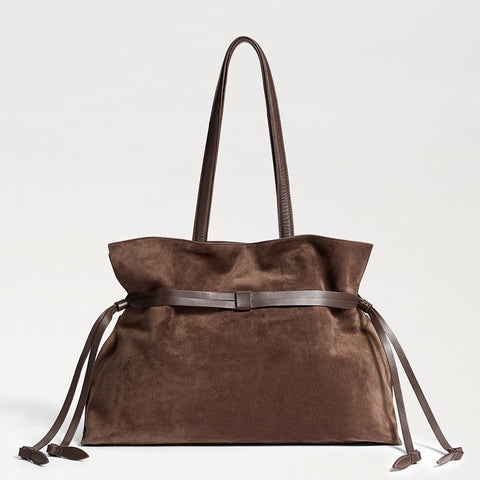 Poppy Large Drawstring Tote Suede