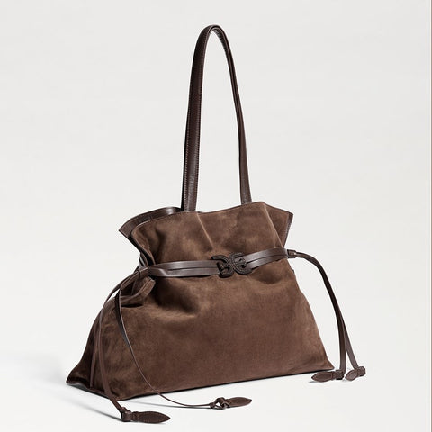 Poppy Large Drawstring Tote Suede