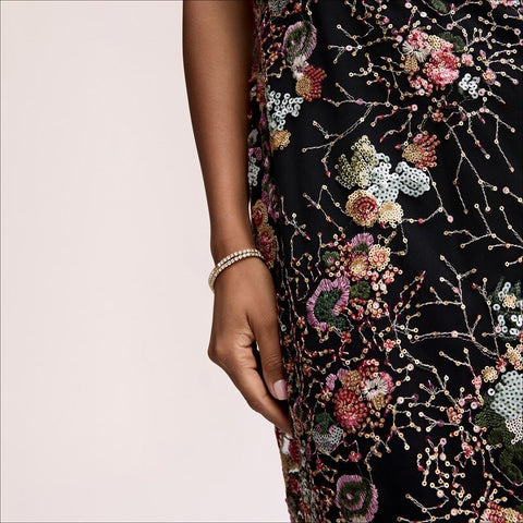 Strapless Floral Midi Dress