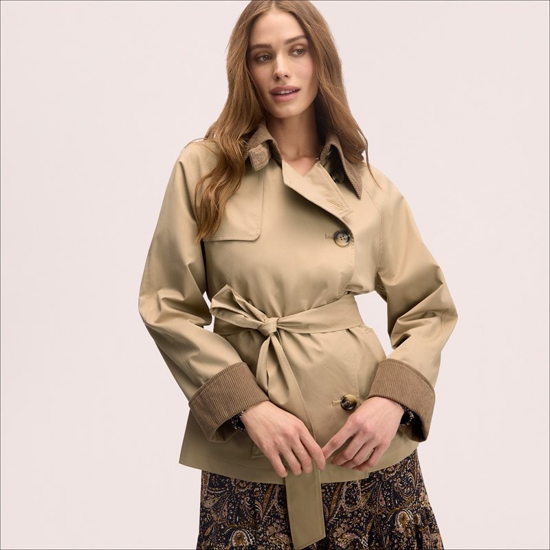 Double Breasted Short Trench