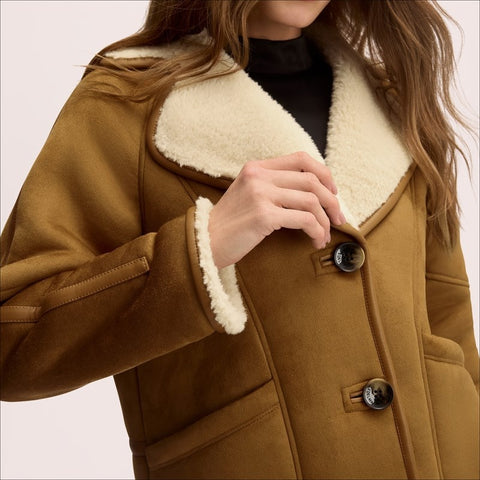 Faux Shearling Suede Jacket