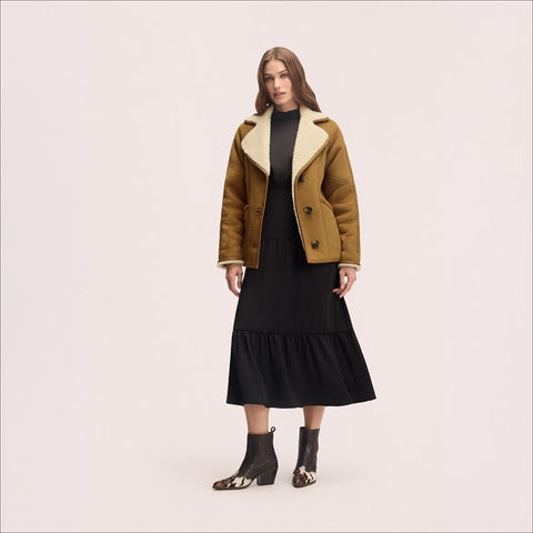 Faux Shearling Suede Jacket