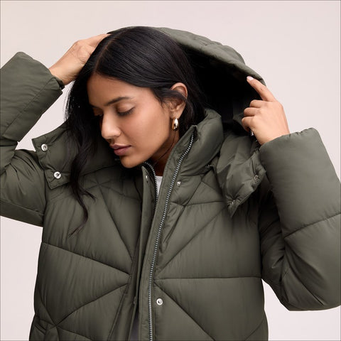 Mix Quilted Maxi Puffer