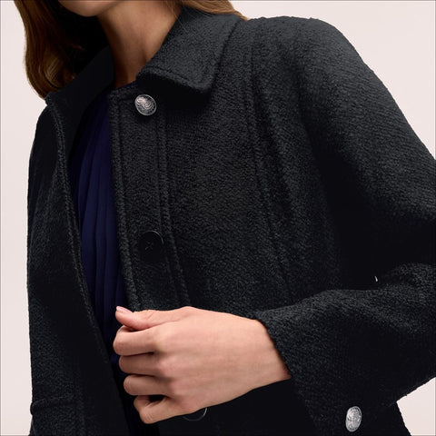 Inset Waist Boucle Coat