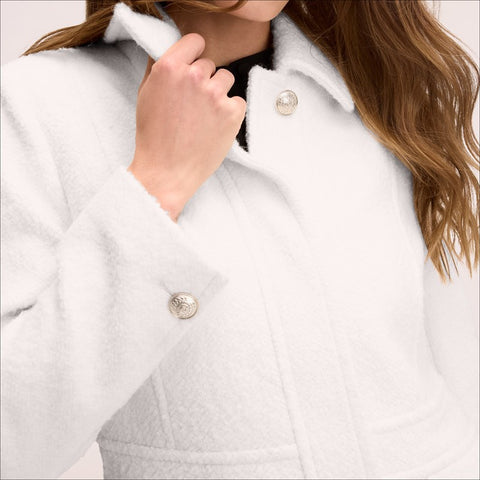 Inset Waist Boucle Coat