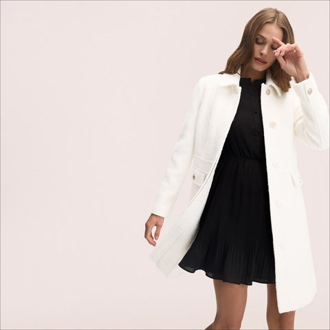 Inset Waist Boucle Coat