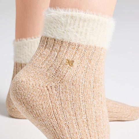 2 Pack Rib Soft Feather Cuff Midi Boot Sock