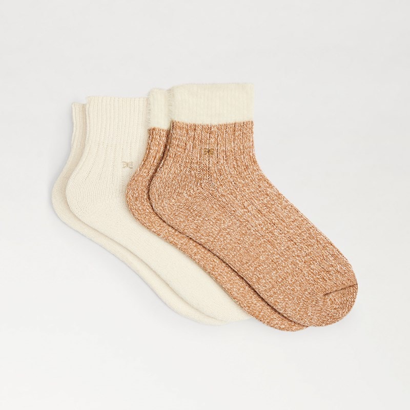 2 Pack Rib Soft Feather Cuff Midi Boot Sock