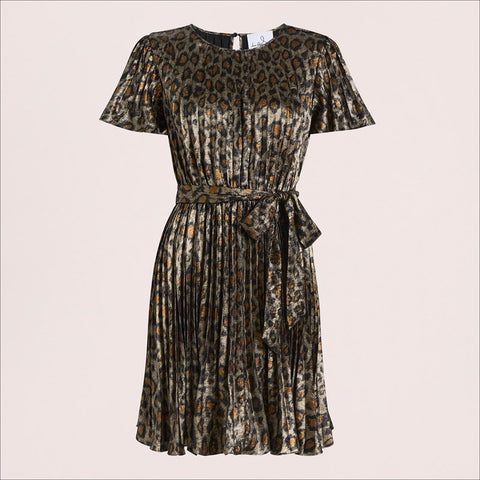 Short Sleeve Pleated Mini Dress