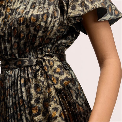 Short Sleeve Pleated Mini Dress