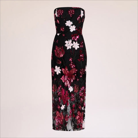 Strapless Sequin Maxi Dress