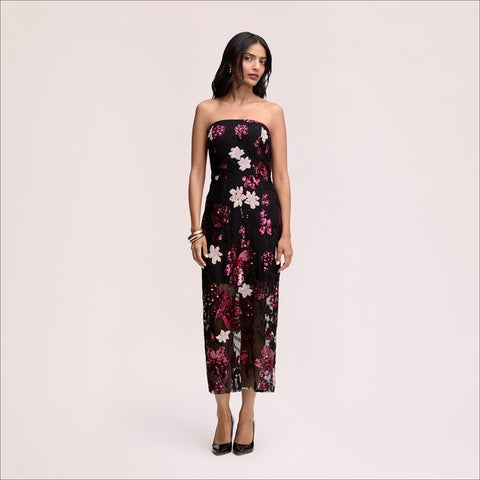 Strapless Sequin Maxi Dress