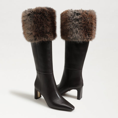 Sylvia Cozy Wide Calf Fur Cuff Knee High Boot