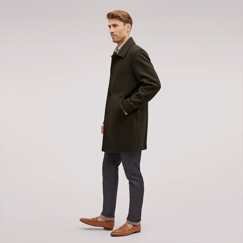 Mens Classic Single Breasted Wool Coat