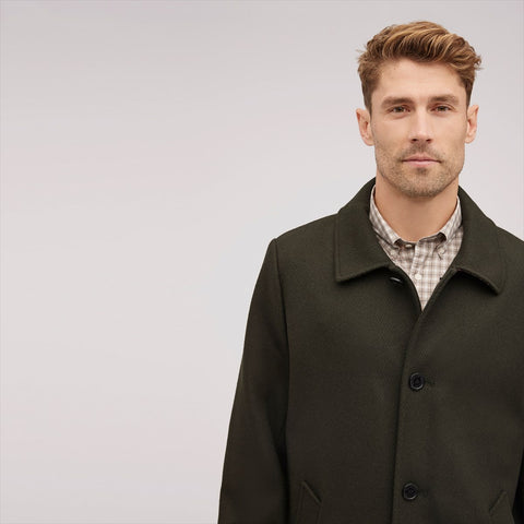 Mens Classic Single Breasted Wool Coat