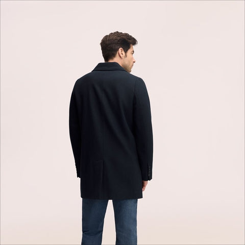 Single Breasted Wool Pu Trim Coat