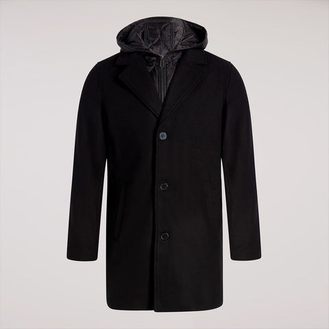 Single Breasted Wool Quilted Bib Coat