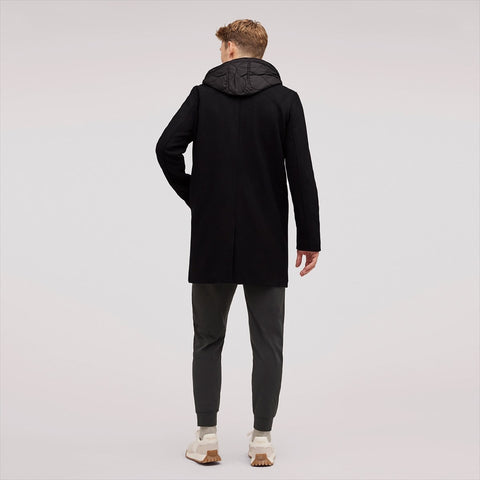 Single Breasted Wool Quilted Bib Coat