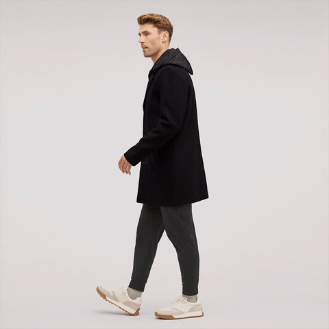 Single Breasted Wool Quilted Bib Coat