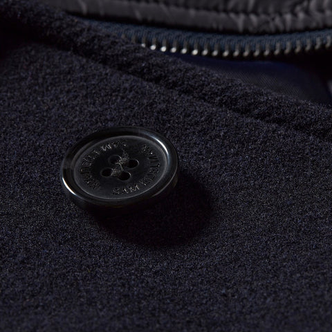 Single Breasted Wool Quilted Bib Coat