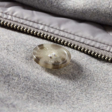 Single Breasted Wool Quilted Bib Coat