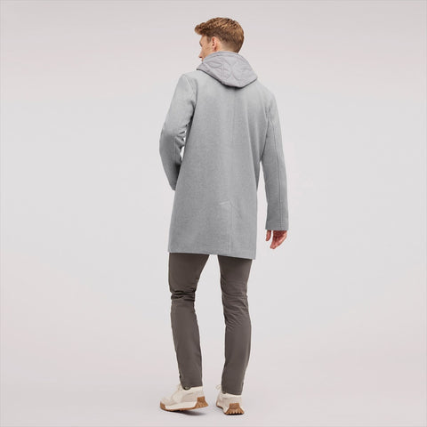 Single Breasted Wool Quilted Bib Coat