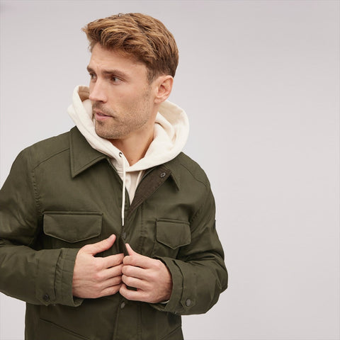 Shirt Collar Waxed Cotton Jacket