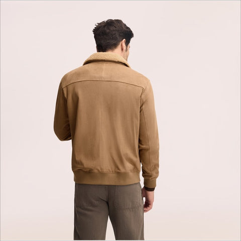 Sherpa Collar Suede Bomber