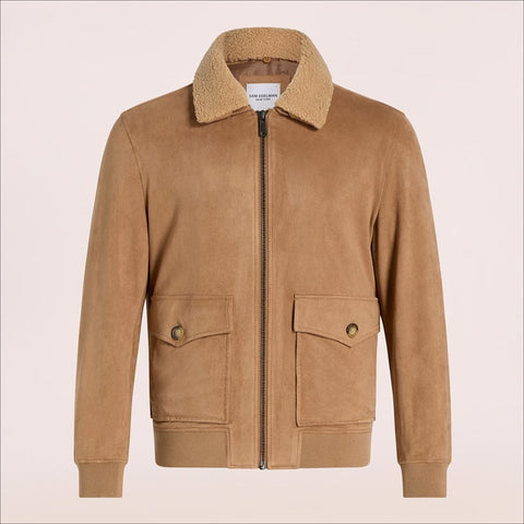 Sherpa Collar Suede Bomber