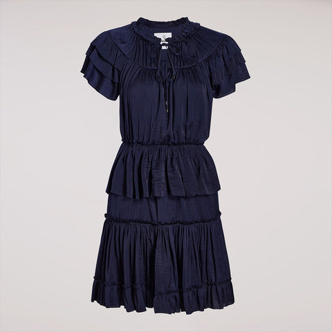 Ruffled A-line Mini Dress