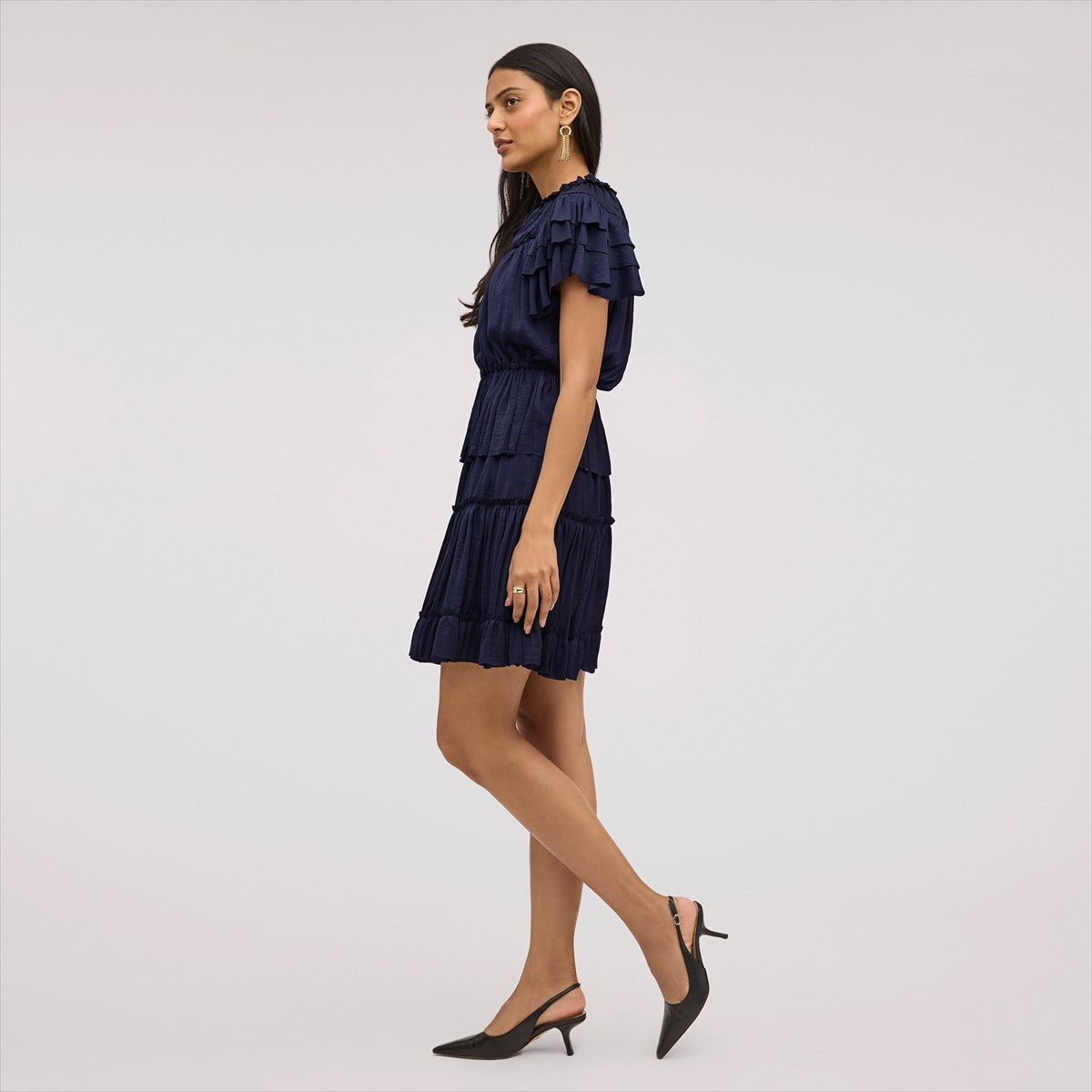 Ruffled A-line Mini Dress