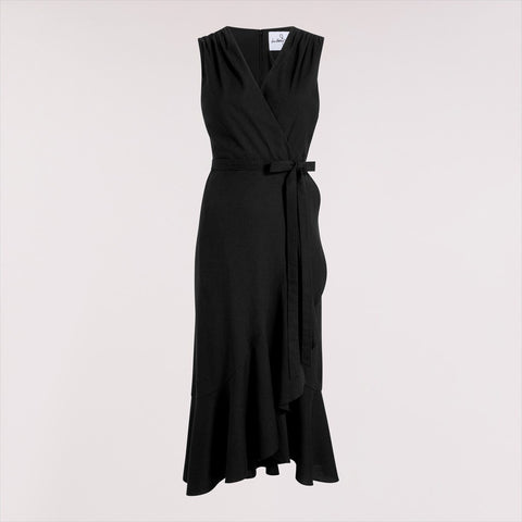 Sleeveless Faux Wrap Maxi Dress